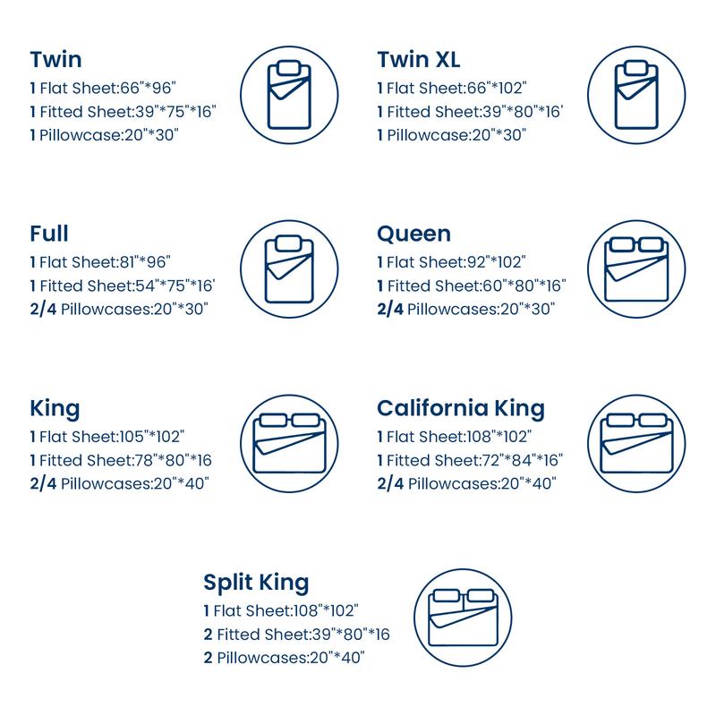 4/6-Piece Bamboo Cooling Sheet Set – Silky Soft, 16" Deep Pocket, Wrinkle & Fade Resistant