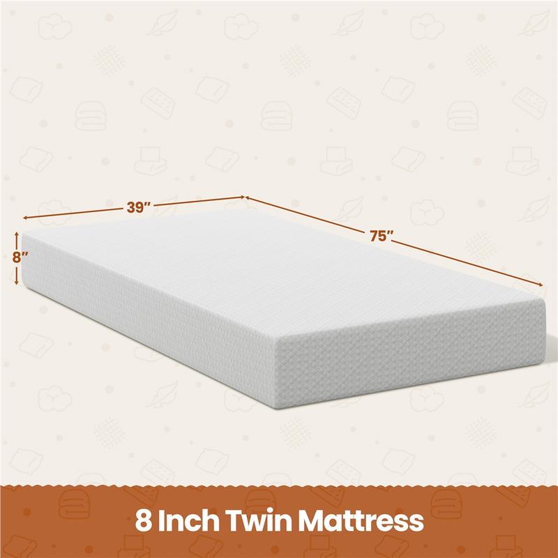 Gel Memory Foam Mattress – Cooling, Pressure Relief, Twin