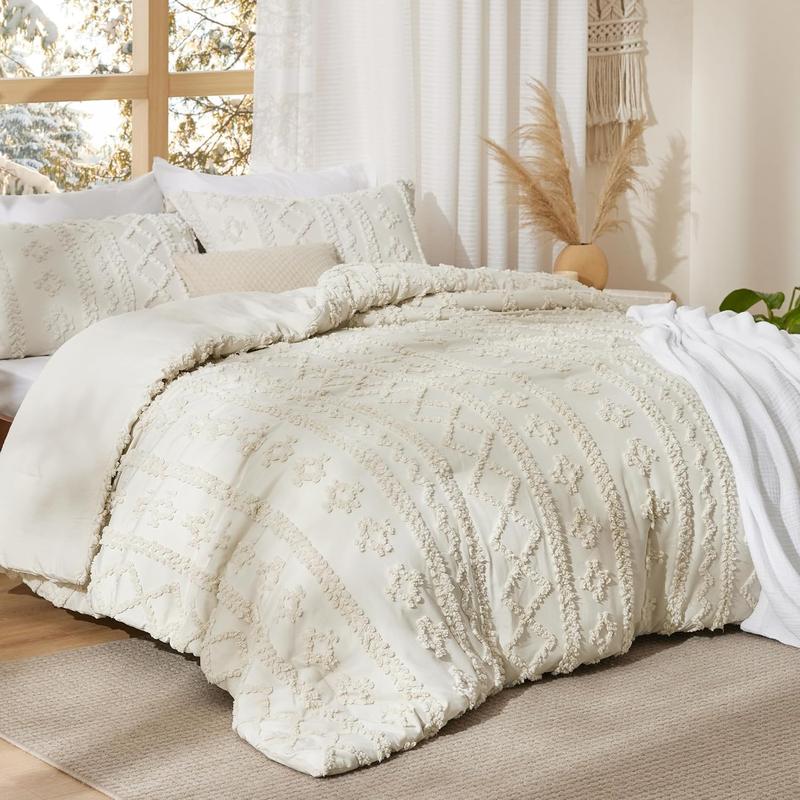 Tufted Boho Comforter Set – Soft & Elegant, All Season