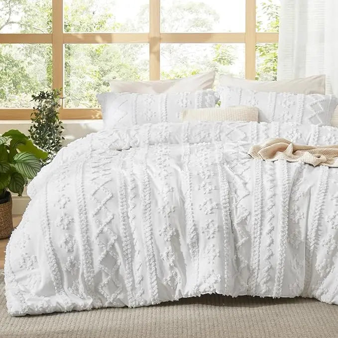 Tufted Boho Comforter Set – Soft & Elegant, All Season