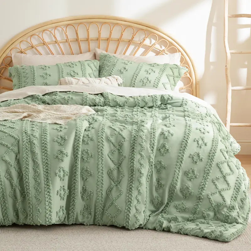 Tufted Boho Comforter Set – Soft & Elegant, All Season