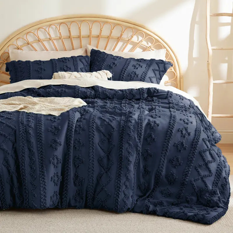 Tufted Boho Comforter Set – Soft & Elegant, All Season