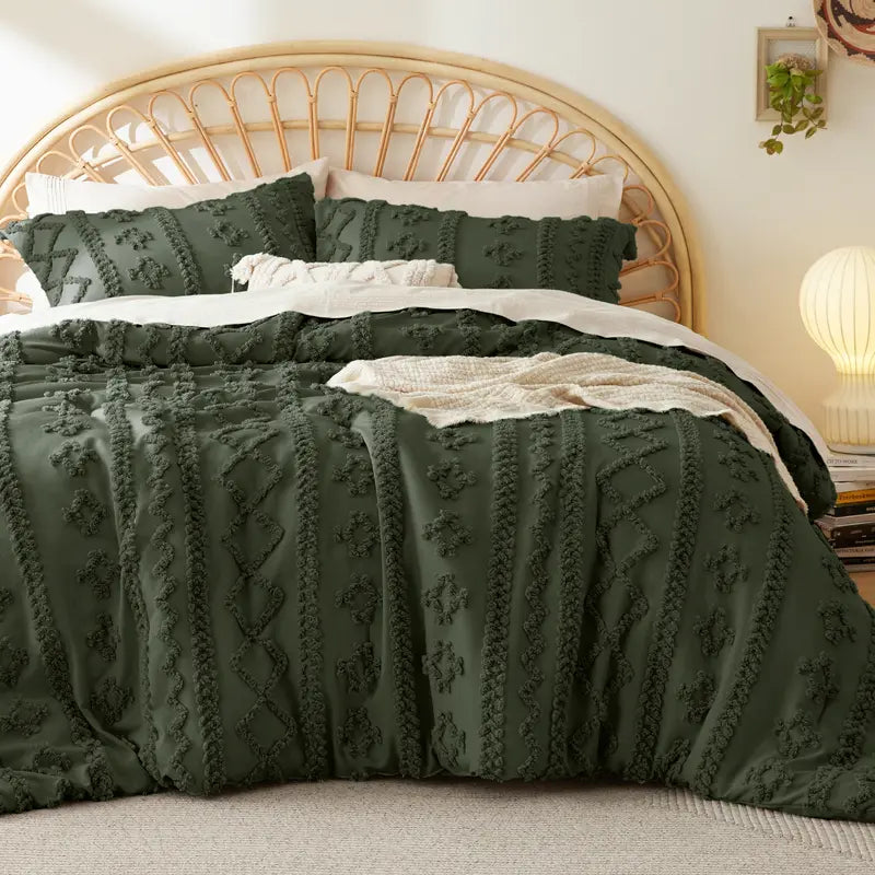 Tufted Boho Comforter Set – Soft & Elegant, All Season