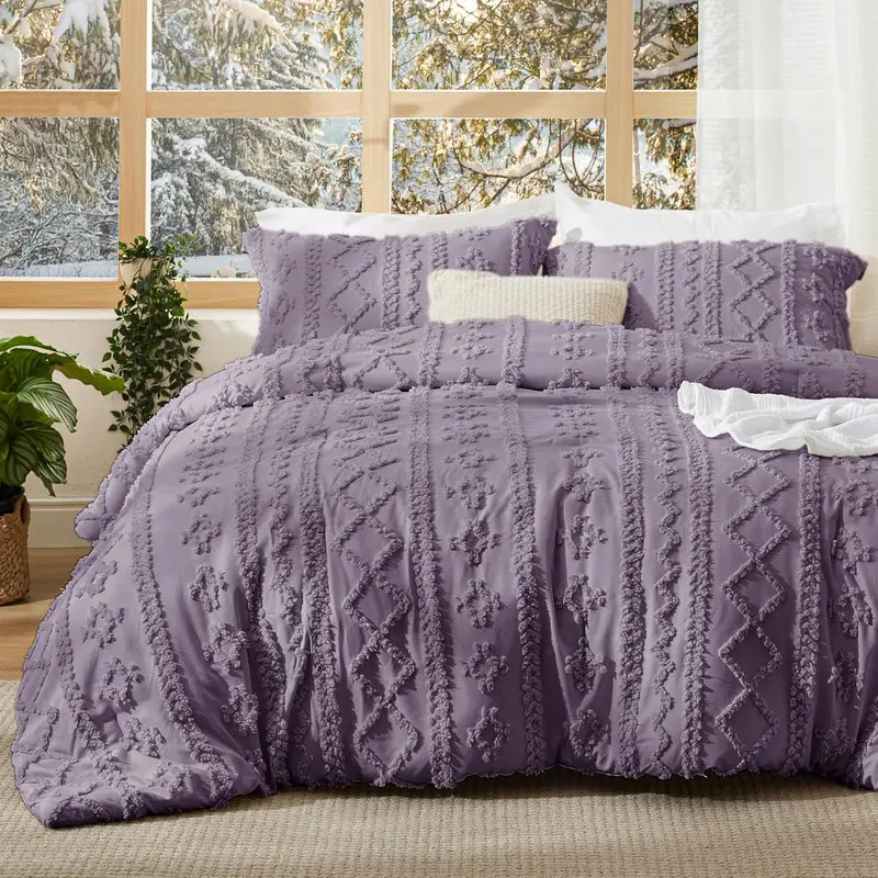 Tufted Boho Comforter Set – Soft & Elegant, All Season