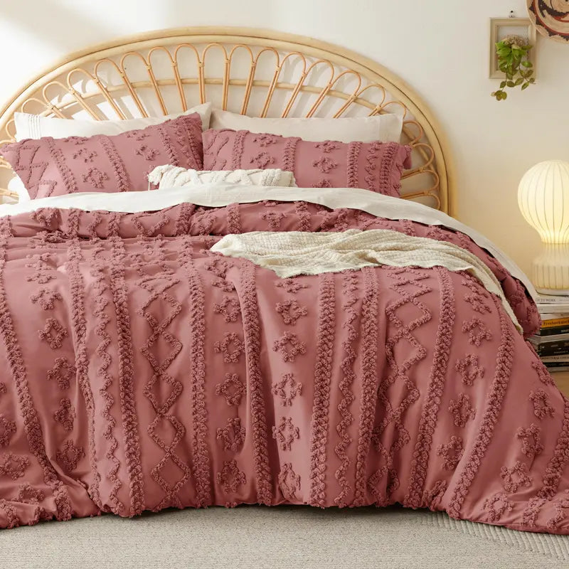 Tufted Boho Comforter Set – Soft & Elegant, All Season