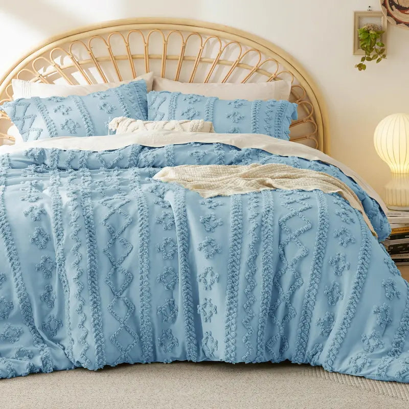 Tufted Boho Comforter Set – Soft & Elegant, All Season