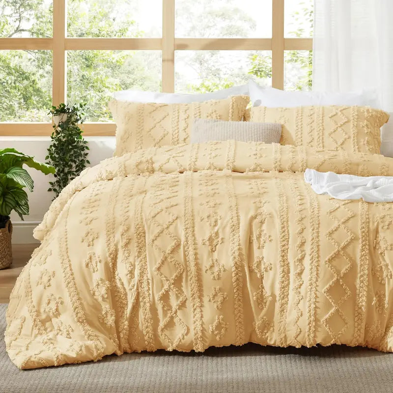 Tufted Boho Comforter Set – Soft & Elegant, All Season