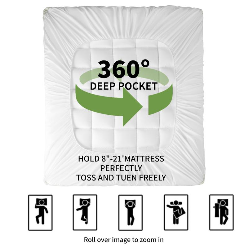 Extra Thick Mattress Topper – Soft Down Alternative, Deep Pocket