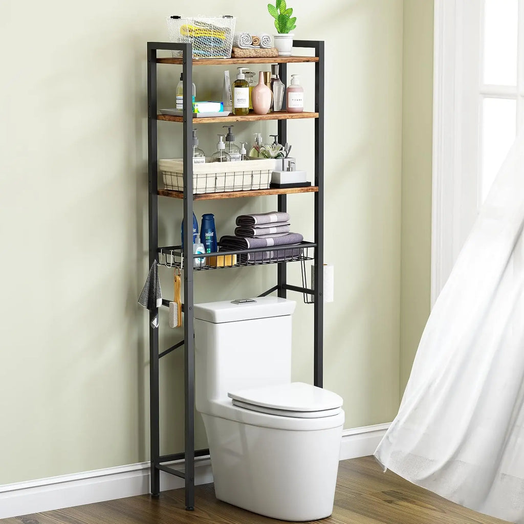 4-Tier Over Toilet Storage Rack - Space Saver Shelf