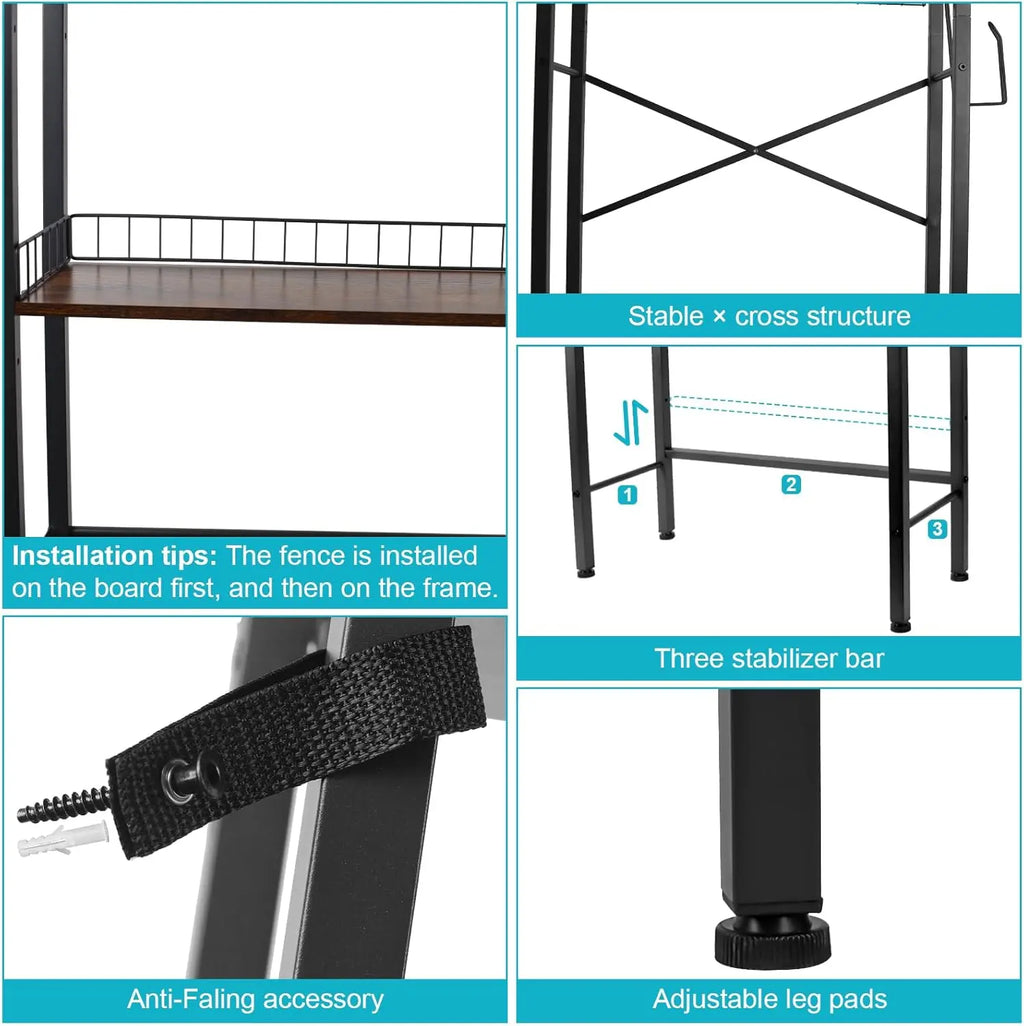 4-Tier Over Toilet Storage Rack - Space Saver Shelf