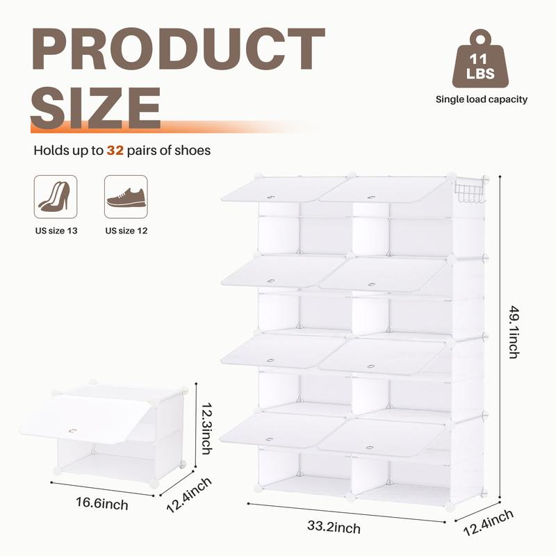 Large Capacity Shoe Cabinet - 24/32 Pair Space Saver