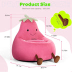 Cute Eggplant Bean Bag Chair - Plush Kids Lounge Sofa 24/31